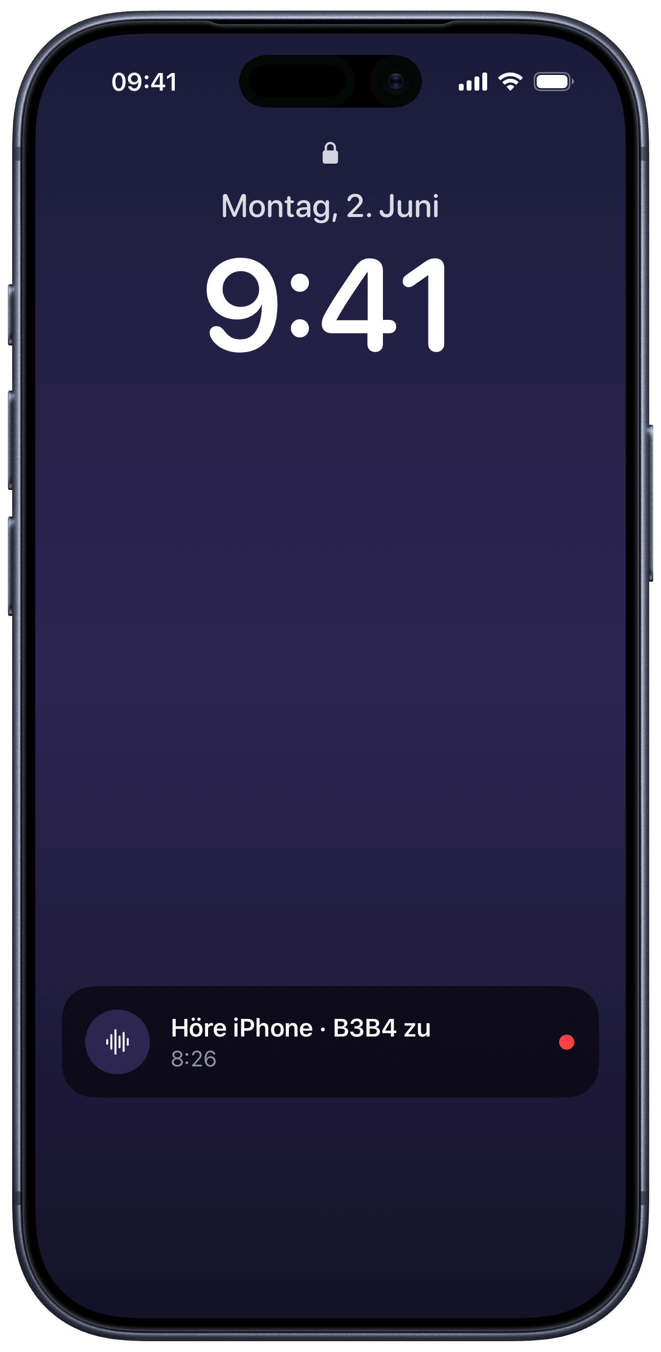Sperrbildschirm mit aktiver Höranzeige (iPhone)